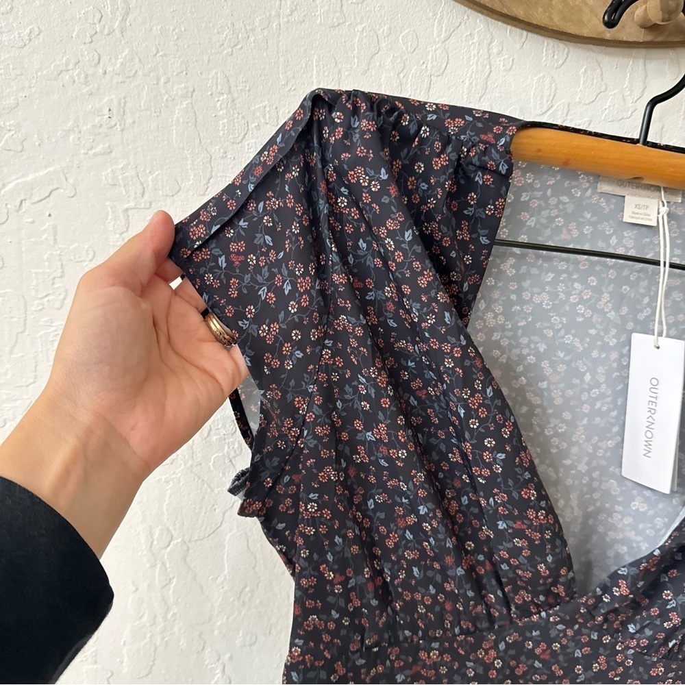 Outerknown Juniper Dainty Floral Short Sleeve Mini Dress XS - Picture 8 of 9